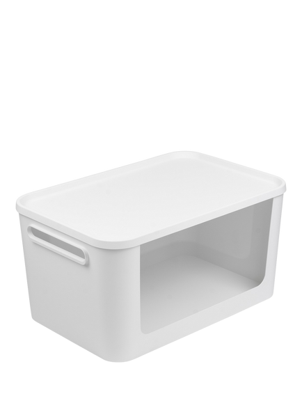 SmartStore Module Storage Box with Lid, 55L, White, White