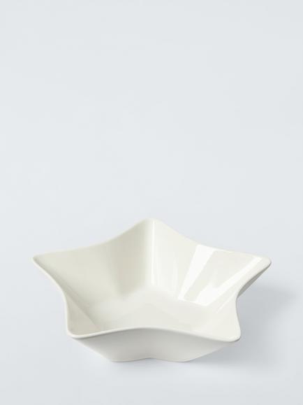 John Lewis Star Fine China Serving Dish, 26cm, White, White