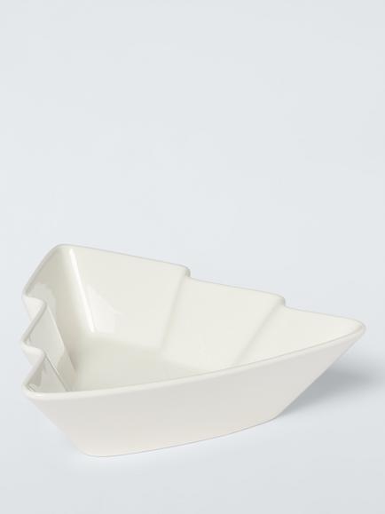 John Lewis Christmas Tree Fine China Serving Dish, 24cm, White - view 2, White