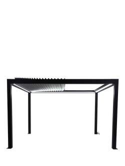 Pacific Abierto LED Light Electric Roof Pergola with Manual Side Blinds, 4 x 3m, Anthracite Grey - view 2, Anthracite Grey