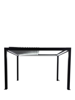 Pacific Abierto Rectangular Electric Full Roof Pergola, 4 x 3m, Anthracite Grey, Anthracite Grey