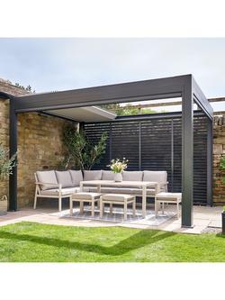 Pacific Abierto Rectangular Electric Full Roof Pergola, 4 x 3m, Anthracite Grey - view 2, Anthracite Grey