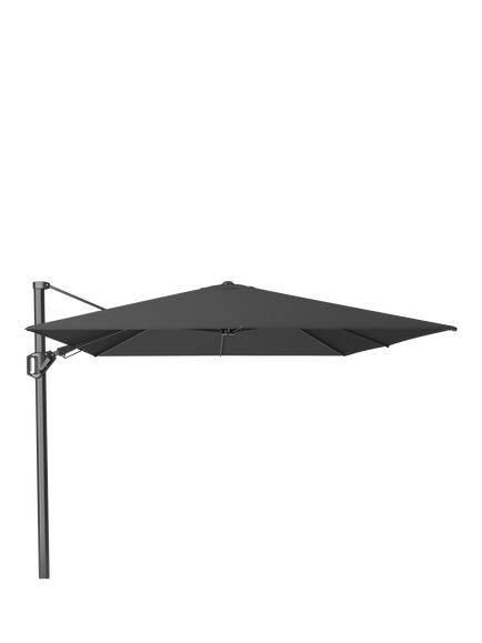 Pacific Premium Challenger T2 Rectangular Free-Arm Tilt Parasol & Base with Cover, 3.5 x 2.6m - view 2, Faded Black