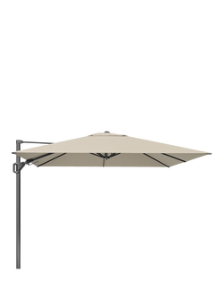Pacific Premium Challenger T2 Rectangular Free-Arm Tilt Parasol & Base with Cover, 3.5 x 2.6m, Champagne