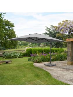 Pacific Premium Challenger T2 Rectangular Free-Arm Tilt Parasol & Base with Cover, 3.5 x 2.6m - view 2, Manhattan Grey