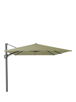 Pacific Premium Challenger T2 Rectangular Free-Arm Tilt Parasol & Base with Cover, 3.5 x 2.6m, Lush Green