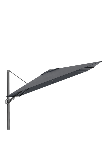 Pacific Challenger Teak T2 Rectangular Premium Free-Arm Tilt Parasol & Base with Cover, 3.5 x 2.6m, Anthracite Grey - view 2, Anthracite Grey