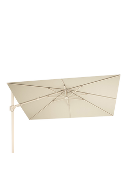 Pacific Challenger T2 Square Premium Free-Arm Tilt Parasol & Base with Cover, 3.5m, Champagne, Champagne