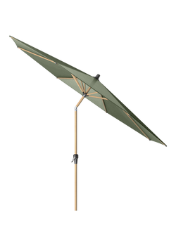 Pacific Riva Centre Pole Round Parasol & Base with Cover, 3m - view 2, Olive Green
