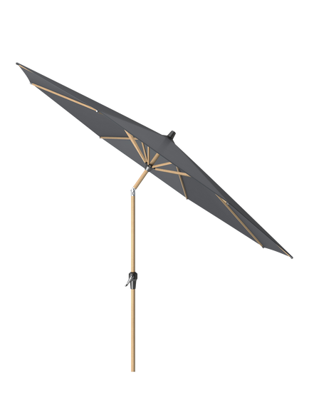 Pacific Riva Centre Pole Round Parasol & Base with Cover, 3m - view 2, Anthracite Grey