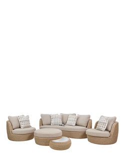 Pacific Kampala Wicker 6-Seater Corner Garden Lounge Set, Natural, Natural