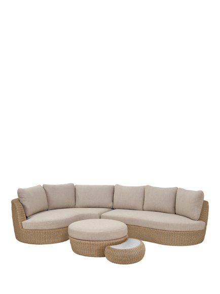 Pacific Kampala Wicker 6-Seater Corner Garden Lounge Set, Natural, Natural