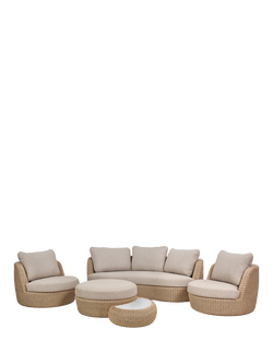 Pacific Kampala Wicker 6-Seater Garden Lounging Set, Natural, Natural