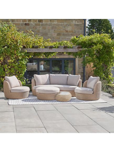 Pacific Kampala Wicker 6-Seater Garden Lounging Set, Natural - view 2, Natural