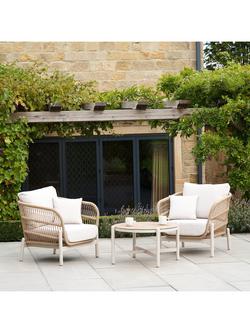 Pacific Martic 2-Seater Round Garden Bistro Coffee Table & Chairs Set, Natural - view 2, Natural