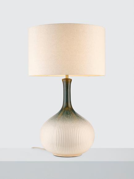 John Lewis Austell Reactive Glaze Ceramic Table Lamp, Natural, Natural