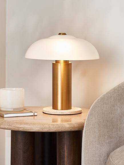 John Lewis Marlo Table Lamp, Antique Brass - view 2, Antique Brass