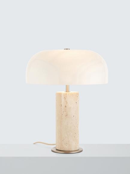 John Lewis Porcini Marble Table Lamp, Off White, Off White