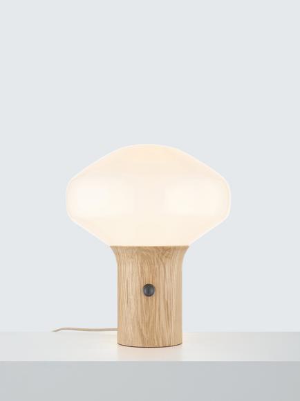 John Lewis Temple Table Lamp, Oak Wood Effect, Oak Wood Effect