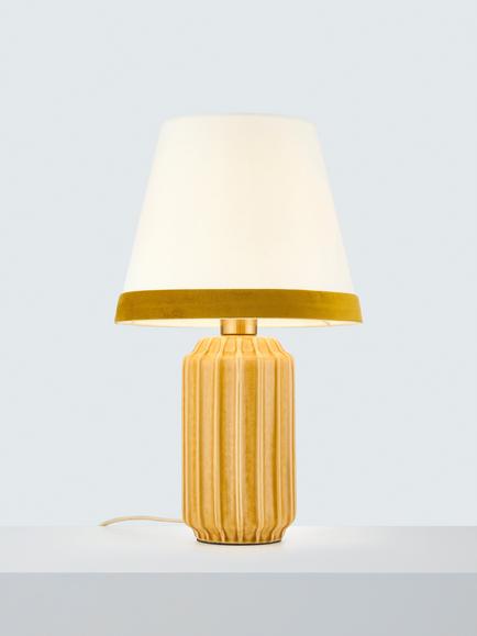 John Lewis Audrey Fluted Ceramic Table Lamp, Ochre