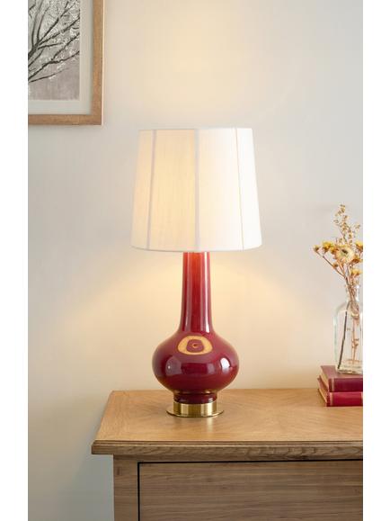 John Lewis Penrose Ceramic Table Lamp - view 2, Burnt Umber