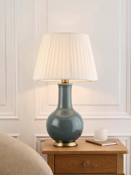 John Lewis Hatherleigh Ceramic Table Lamp - view 2, Heritage Grey