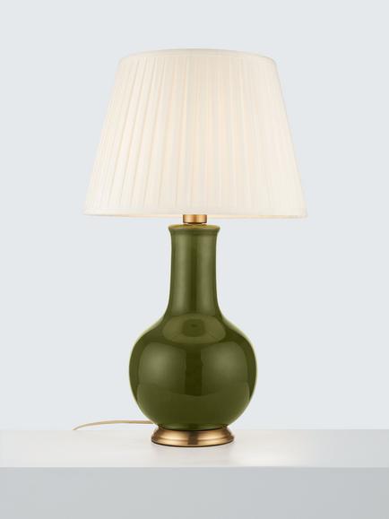 John Lewis Hatherleigh Ceramic Table Lamp, Dark Olive