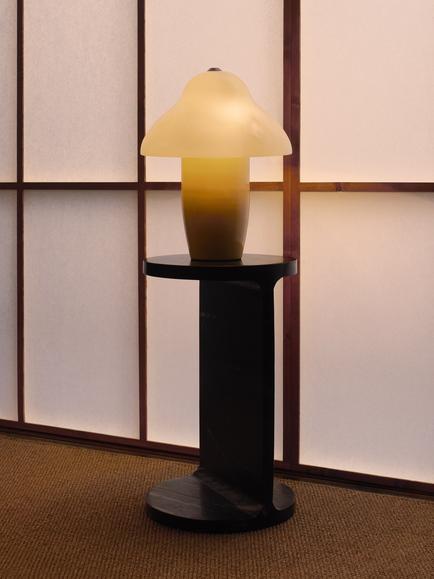 John Lewis Nora Glass Table Lamp, Buttermilk - view 2, Buttermilk