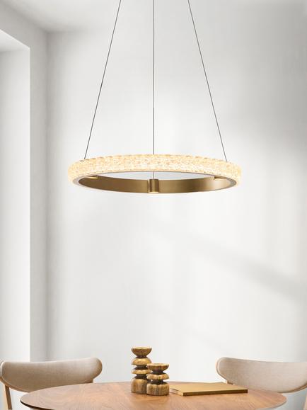 John Lewis Axion Metal Pendant Ceiling Light, Gold Effect - view 2, Gold Effect