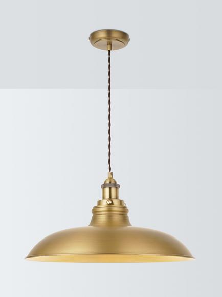 John Lewis Baldwin Wide Pendant Ceiling Light, Antique Brass, Antique Brass
