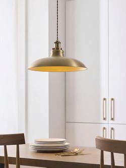 John Lewis Baldwin Wide Pendant Ceiling Light, Antique Brass - view 2, Antique Brass