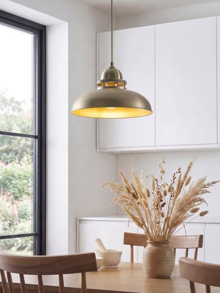John Lewis Baldwin Easy Fit Pendant Ceiling Shade, Antique Brass - view 2, Antique Brass