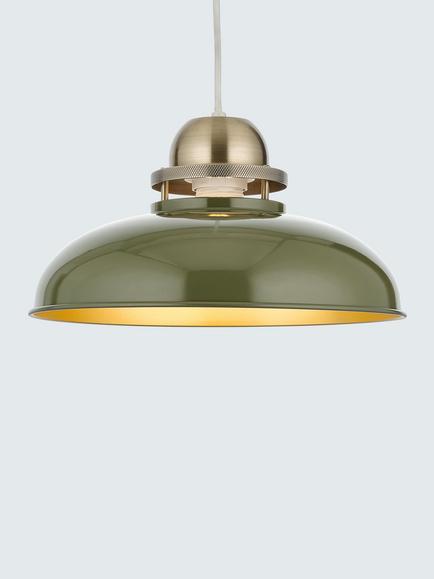 John Lewis Baldwin Easy Fit Pendant Ceiling Shade, Gloss Avocado, Gloss Avocado