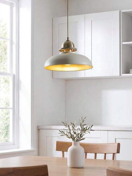John Lewis Baldwin Easy Fit Pendant Ceiling Shade, Putty - view 2, Putty