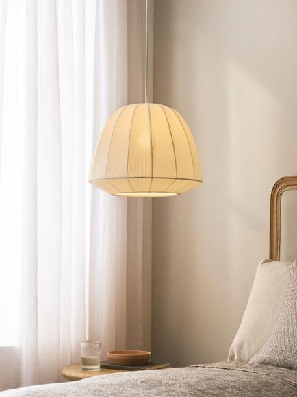 John Lewis Blake Pleat Easy Fit Pendant Ceiling Shade, 42cm, Marshmallow - view 2, Marshmallow