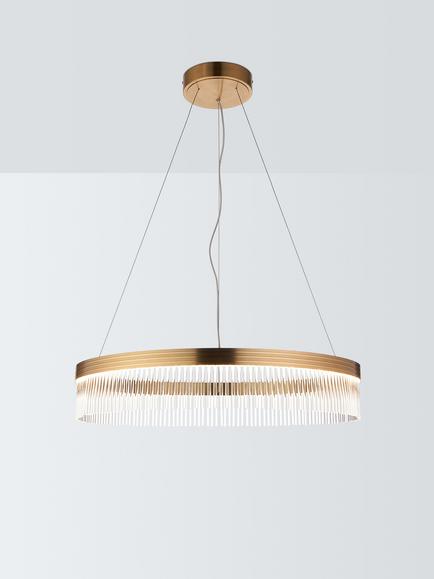 John Lewis Eternity Glass Pendant Ceiling Light, Antique Brass, Clear Glass