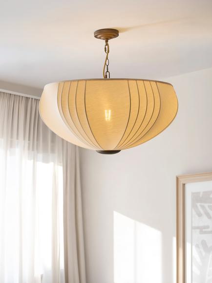 John Lewis Maple Pendant Ceiling Light, Ivory - view 2, Ivory