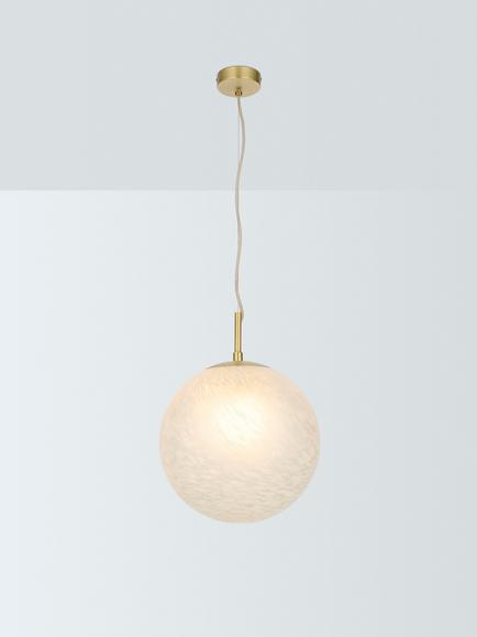 John Lewis Modern Moon Pendant Ceiling Light, Frosted Confetti Glass, Frosted Confetti Glass