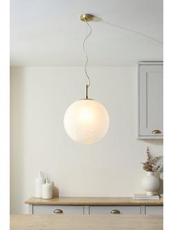 John Lewis Modern Moon Pendant Ceiling Light, Frosted Confetti Glass - view 2, Frosted Confetti Glass