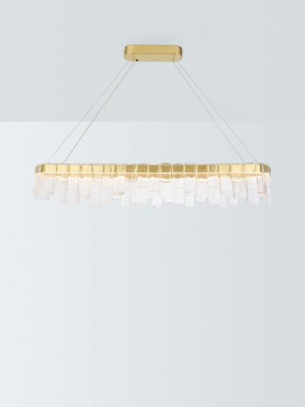 John Lewis Phoenix Glass Over Diner Pendant Ceiling Light, Matt Gold Effect, Matt Gold Effect