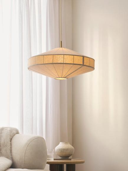 John Lewis Rune Pendant Ceiling Light, Sandstone - view 2, Sandstone