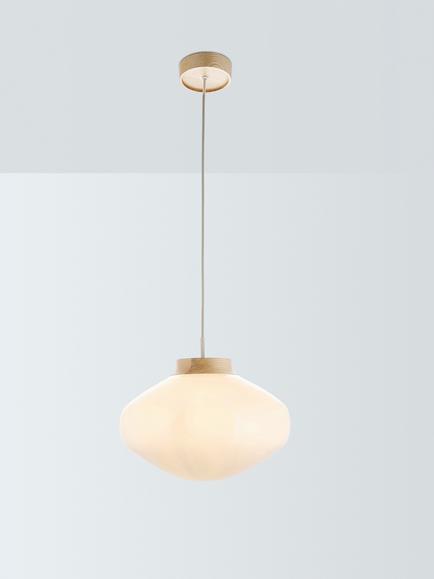 John Lewis Temple Pendant Ceiling Light, Oak Wood Effect, Oak Wood Effect