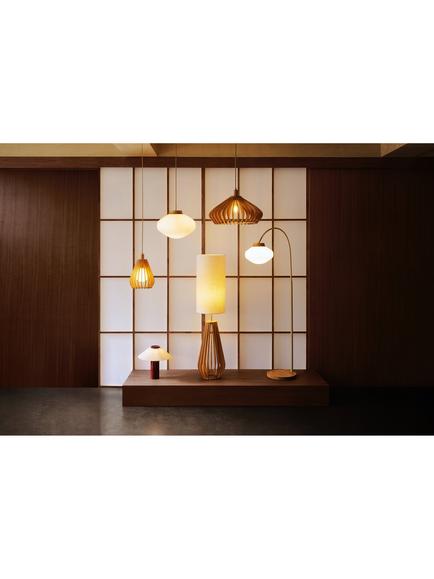 John Lewis Temple Pendant Ceiling Light, Oak Wood Effect - view 2, Oak Wood Effect