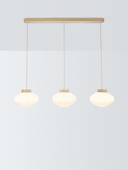 John Lewis Temple Over Diner Pendant Ceiling Light, Oak Wood Effect, Oak Wood Effect