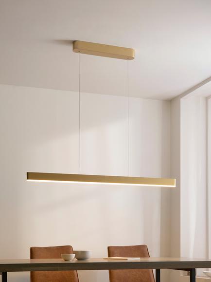 John Lewis Vina Bar Pendant Ceiling Light, Gold Effect - view 2, Gold Effect