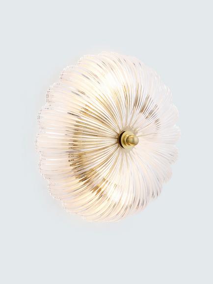 John Lewis Lily Glass Wall/Ceiling Light, Clear, Clear Glass