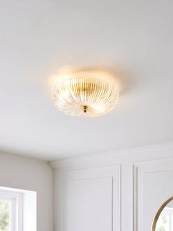 John Lewis Lily Glass Wall/Ceiling Light, Clear - view 2, Clear Glass