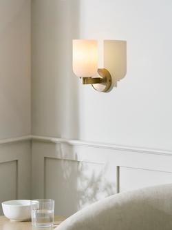 John Lewis Samir Wall Light, Warm Matt Antique Brass - view 2, Warm Matt Antique Brass