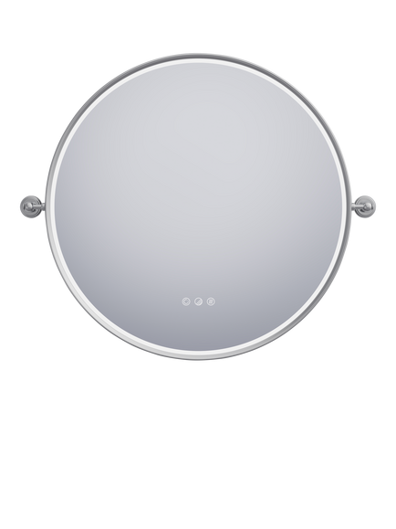 John Lewis Haworth Touch Control Illuminated Circular Bathroom Mirror, Chrome