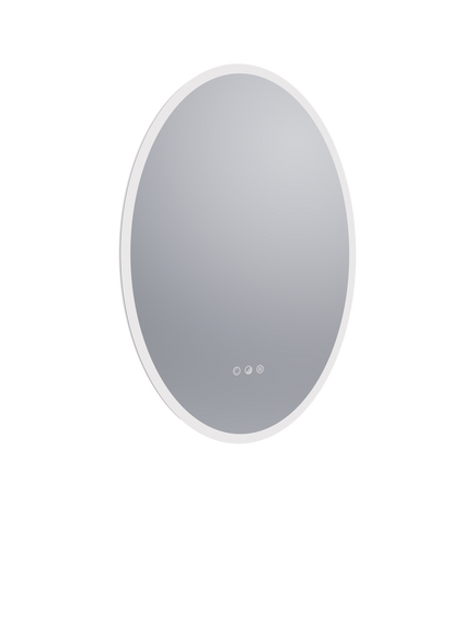 John Lewis Rova Touch Control Illuminated Oval Bathroom Mirror, Silver - view 2, Mirror